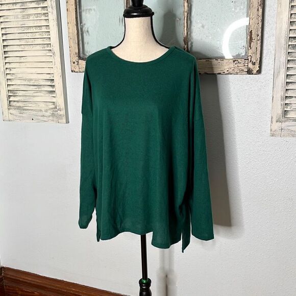 Style & Co Womens Knitted Sweater Adveturine Drop Shoulder Green Size 2X NWT - Picture 2 of 12